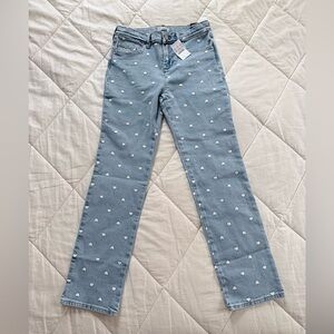 Crewcuts Light Blue Heart Pattern Straight Leg Jeans